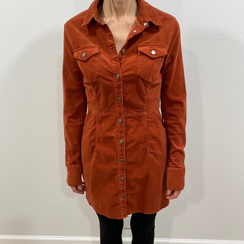Free people corduroy small button down dress